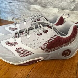 Gray and Maroon Casual Sneakers